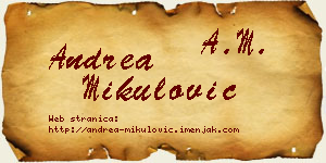 Andrea Mikulović vizit kartica